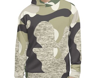 Unisex Camo Hoodie: Brushed Fleece Drawstring Sweatshirt