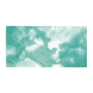 Tie-Dye Beach Towel - Teal Tie Dye Pattern Beach Towel