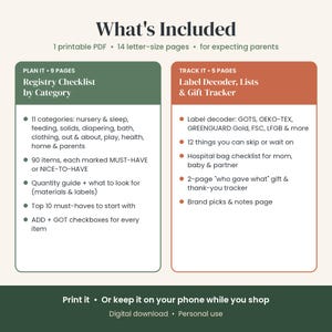 Baby Registry Checklist Printable, Low Tox Must Haves vs Nice to Have, Newborn Essentials List, Hospital Bag Checklist PDF image 3