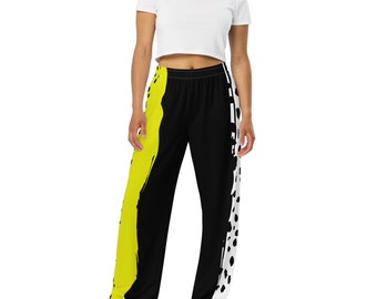 Abstract Animal Print Wide-leg Pants - Comfortable Stretchy Wide Leg Pants with Abstract Pattern