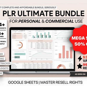 Master Resell Rights Spreadsheets Bundle for Google Sheets Commercial Use PLR Budget Templates PLR Planner Private Label