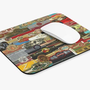 Collage Mouse Pad | Cigar Bands Artwork | New World Cigar Brands | Tobacco Brands Decor