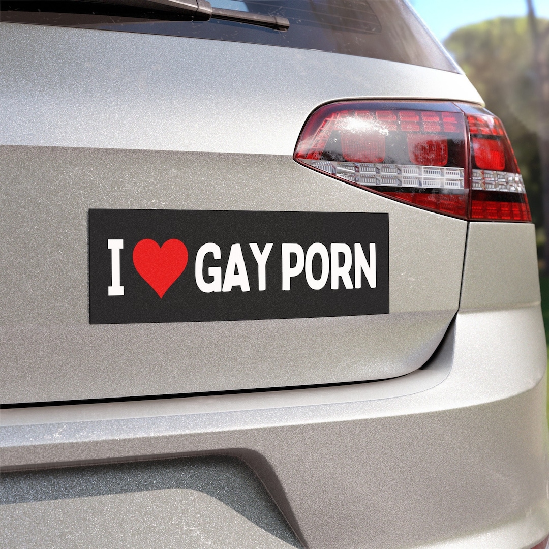 I Heart Gay Porn Car Magnet Bumper Magnet Prank Funny Bumper Sticker Joke Gag Gifts for