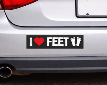 I Herz Füße Automagnet - Lustiger Gag-Autoaufkleber - Leg deine Freunde aus!