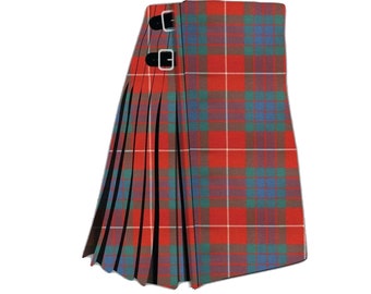 Scottish Clan Fraser Red Ancient Tartan kilt, Handmade Traditional Kilt, Fraser Red Ancient kilt 8 Yard