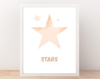 Kids wall art | Digital download | Print | Stars