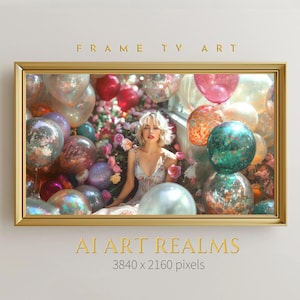 Enchanted Birthday Celebration Samsung Frame TV, Digital Download, Whimsical, Dreamy, Colorful, Intricate Details, Fantasy Art AIARFTV1005