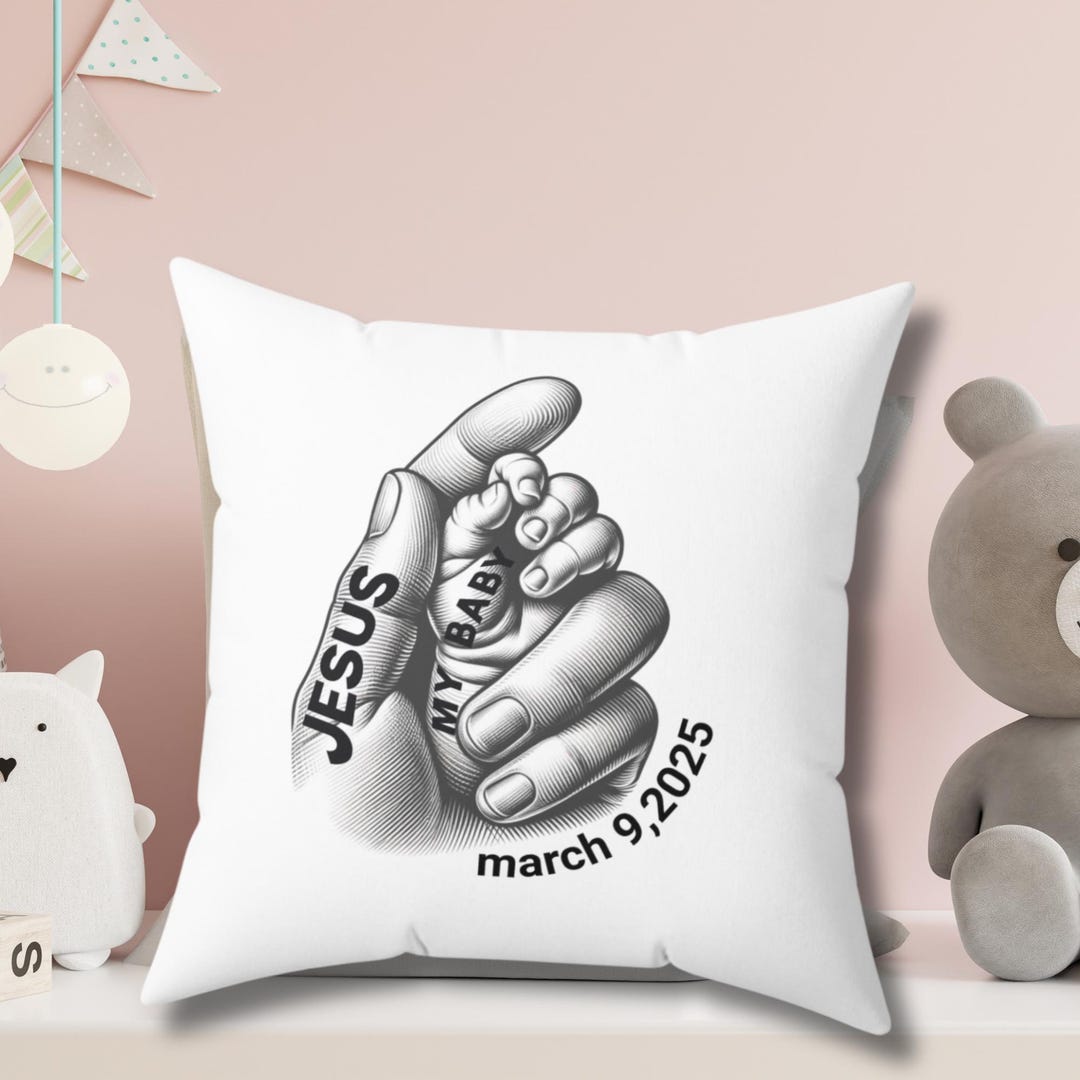 Baby in Jesus' Hands Personalized Memorial Pillow | Infant Loss