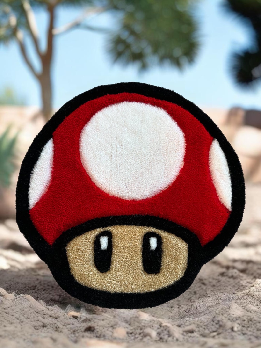 Mario Mushroom Head Custom Tuft Rug 14.75x14.75in Etsy