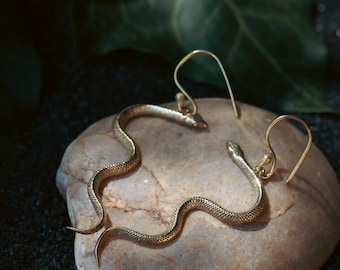 Messing oorbellen - slang