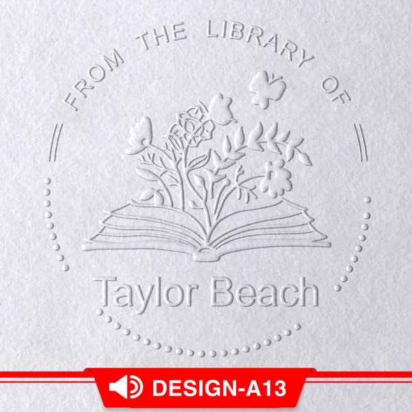 Book Embosser Personalized/From The Library Of Book Stamp/ Library Embosser/Bookplate Stamp/Ex Libris Book Lover Gift
