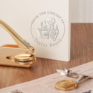 Embosseuse de livres personnalisée/De la bibliothèque de gaufrage de livres personnalisée/ Embosseuse de bibliothèque/ Embosseuse de livres personnalisée/Cadeau pour amoureux des livres Ex Libris