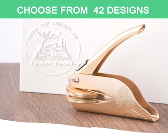 Embosseuse de livre personnalisée, embosseuse personnalisée, tampon de livre, sceau de gaufrage, gaufrage de tampon, gaufrage de bibliothèque, cadeau pour amateur de livres