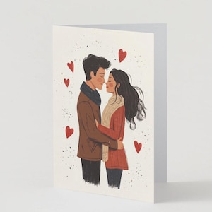 Druckbare Valentinstag Karte, Karte zum Jahrestag, romantisch zu zweit, Mann Frau Freund Freundin Verlobte, 13x18 Digital Download
