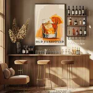 Impresión digital de cócteles antiguos de inspiración vintage para la decoración del hogar de la generación del milenio: descarga instantánea: regalo perfecto para él Póster de carrito de bar