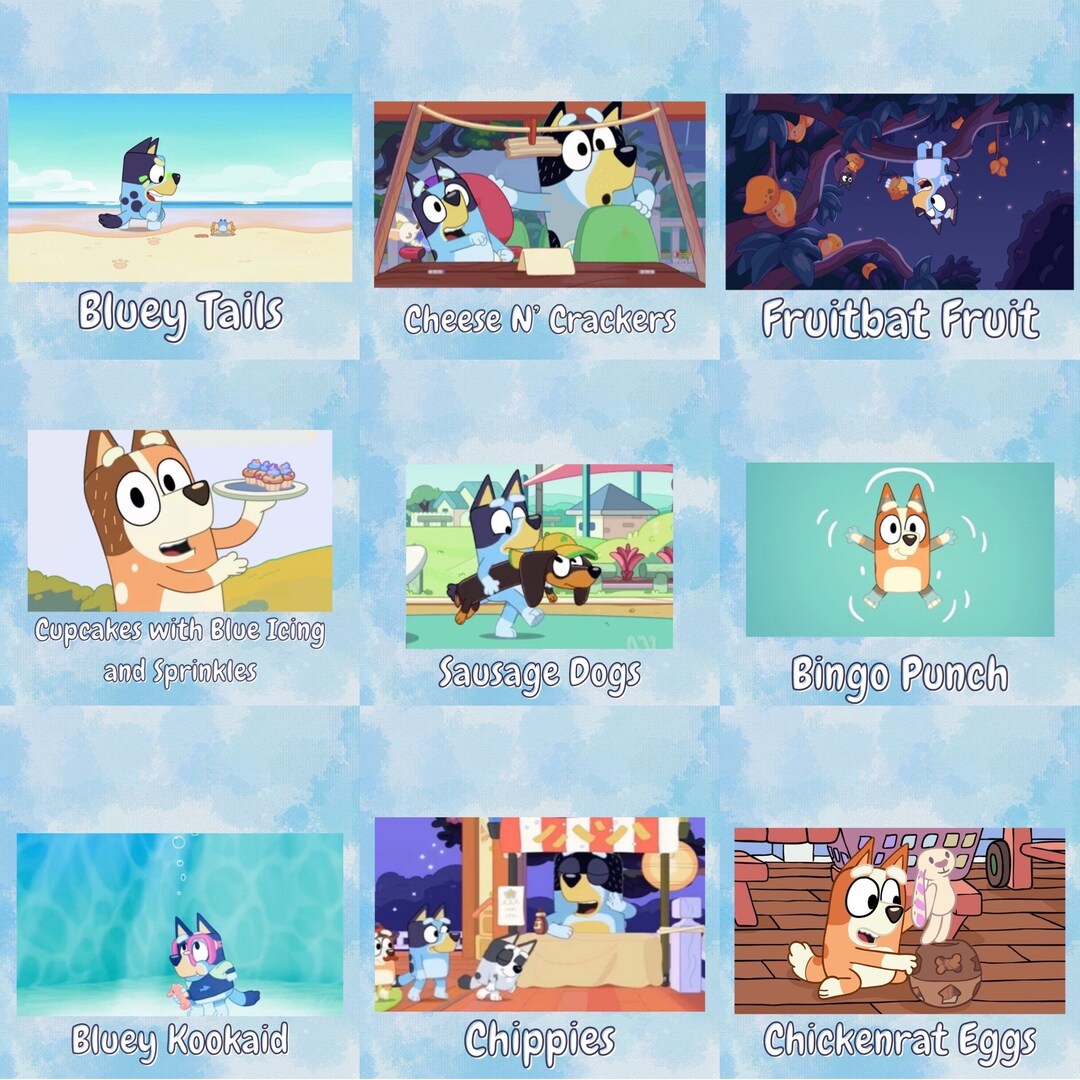29 Piece Bluey Themed Food Labels - Etsy Canada