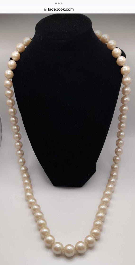 Miriam Haskell Signed Large and Long Faux Pearl N… - image 7