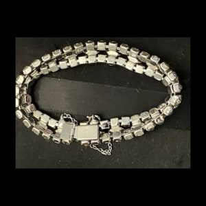 Gesigneerde Sherman mooie heldere Swarovski kristalarmband afbeelding 3