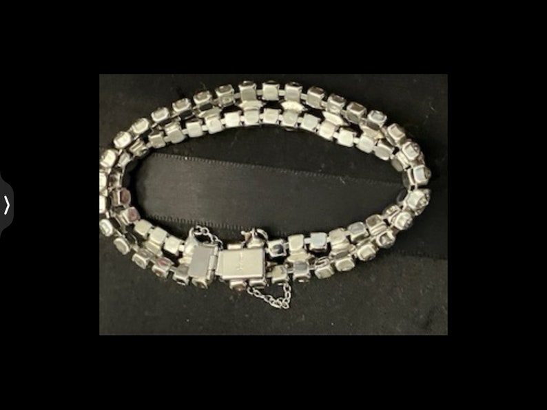 Gesigneerde Sherman mooie heldere Swarovski kristalarmband afbeelding 3