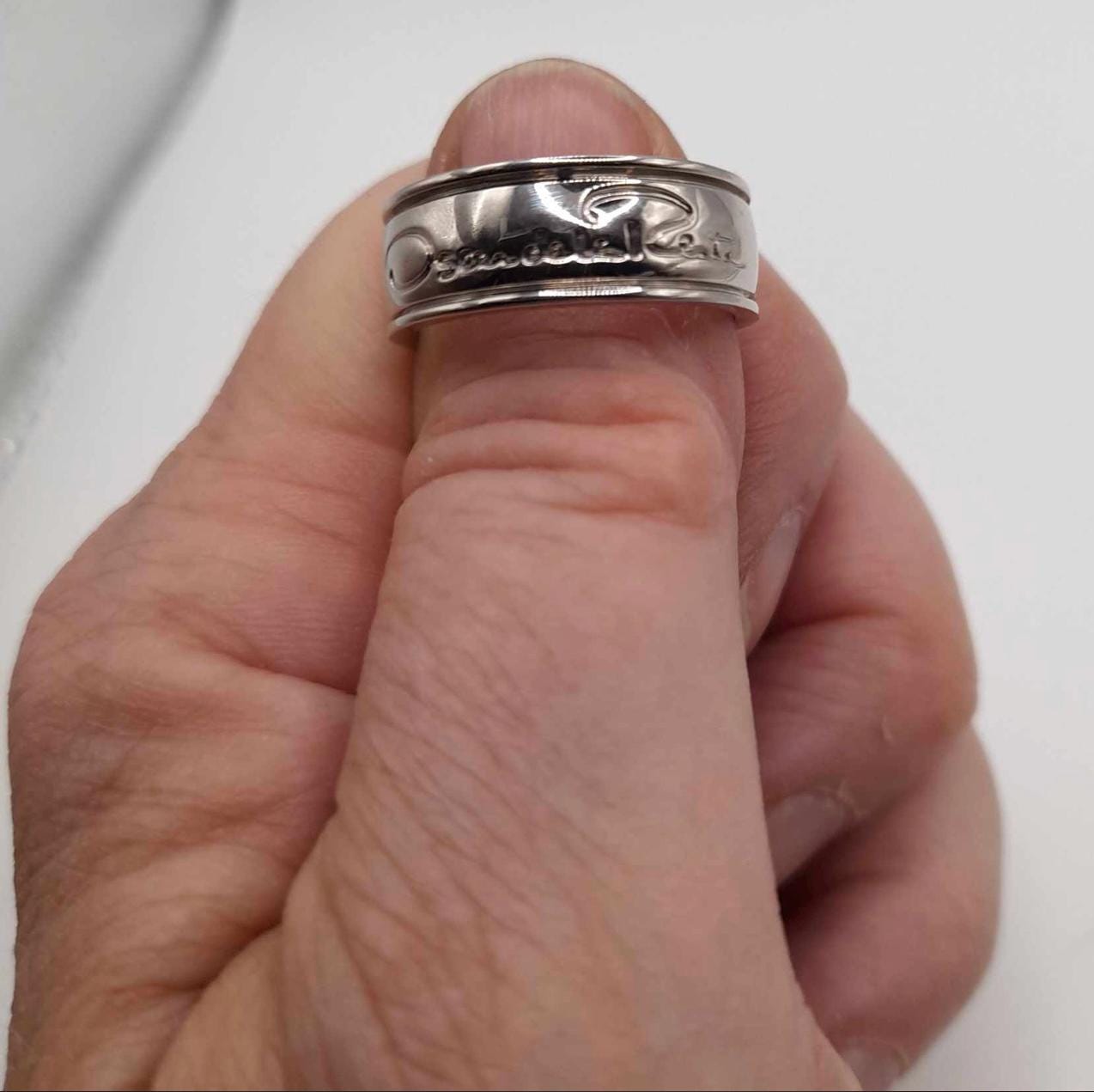 Oscar De La Renta Signed Silver Tone Ring, Designer Jewellery 