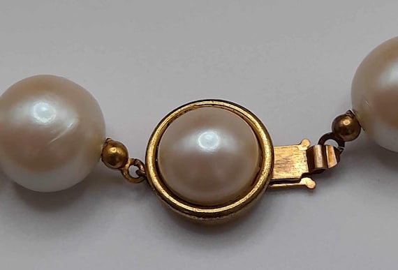 Miriam Haskell Signed Large and Long Faux Pearl N… - image 3