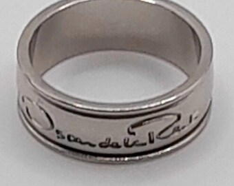 Anillo de plata firmado por Oscar de la Renta, joyería de diseño, anillo de banda