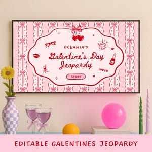 Galentines Day Jeopardy Games Valentines Day Party Editable Jeopardy Galentines in Canva Fun Valentines Girls Night Trivia Games Galentines