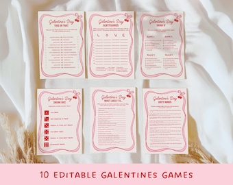Galentines Day Games for Adults Fun Valentines Day Games Party Bundles Pink Printable Ladies Night Galentines Party Games for Valentines Day