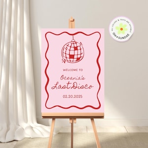Last Disco Bachelorette Party, Welcome Sign, Bachelorette Weekend Sign, Bachelorette Banner, Bachelorette Welcome Sign, Last Disco Hen Party