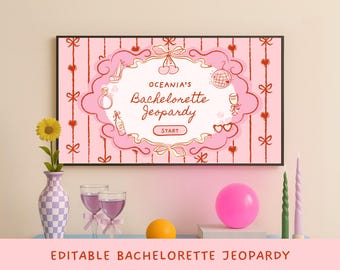 Bachelorette Jeopardy Gesellschaftsspiele Hen Party Editable Braut Jeopardy Powerpoint Spiele in Canva Jeopardy Spaß Brautdusche Hen Do Quiz