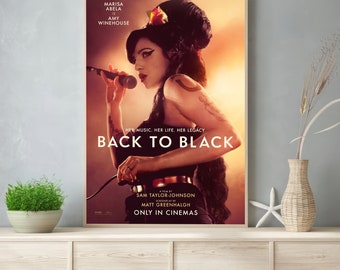 Affiche de film Back to Black, film 2024 - Art mural décoratif pour chambre - Cadeau d'affiche - Impressions sur toile