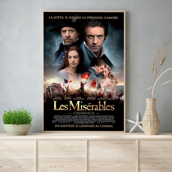 Les Misérables Movie Poster 2012 Film - Room Decor Wall Art - Poster Gift - Canvas Prints