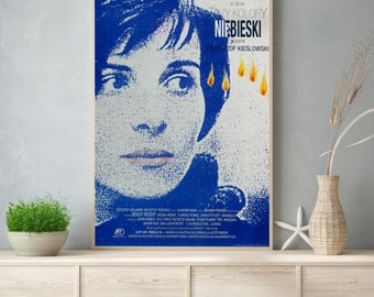 Three Colors Blue Movie Poster 1993 Film - Room Decor Wall Art - Poster Gift - Canvas Prints