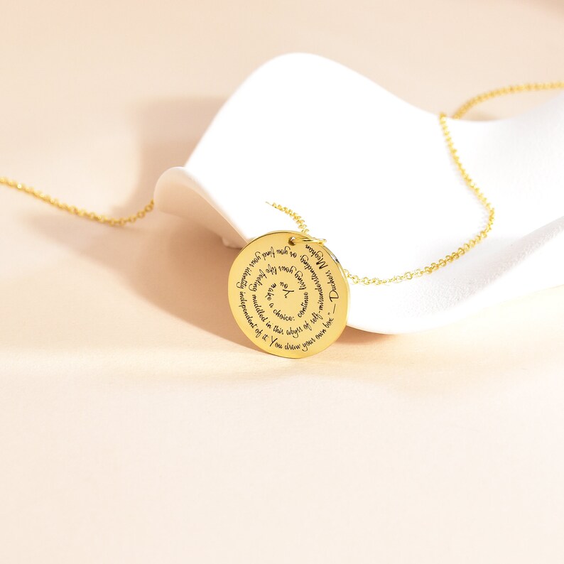 Custom Quote Necklace, Mantra Scripture Verse Book Song Lyric