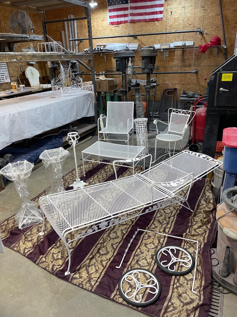 Vintage Wrought Iron Lounge Chair Etsy