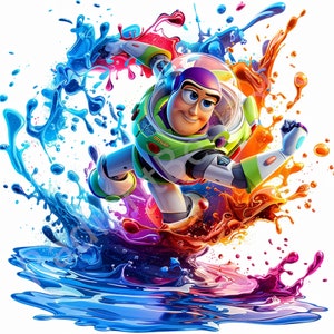 Buzz Lightyear Png, Buzz Lightyear Watercolor Splash Png, Buzz Lightyear Sublimated, Toy Story Png, Digital File, Only Png, Instant Download