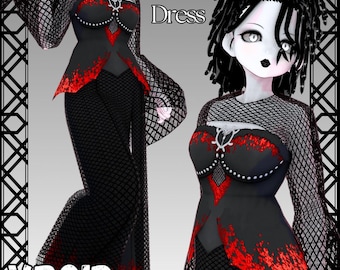 VROID Gothic Dress | Elegant Gothic Dress for Vroid Avatars