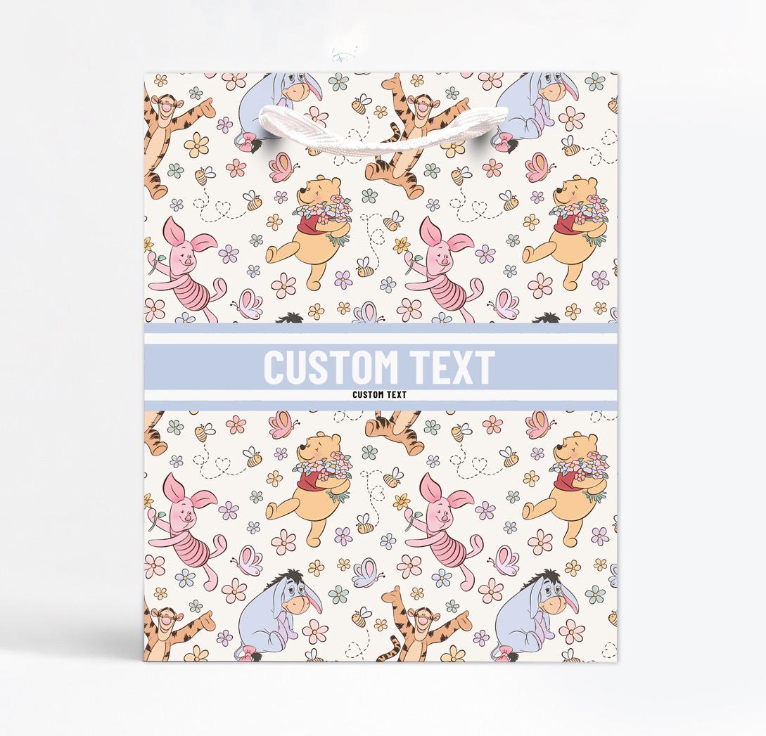 Winnie the Pooh Birthday | Baby Shower Favor Bag | Personalized Gift Bag | Custom | Cute | Pastel | Toile | Party Favor | Watercolor