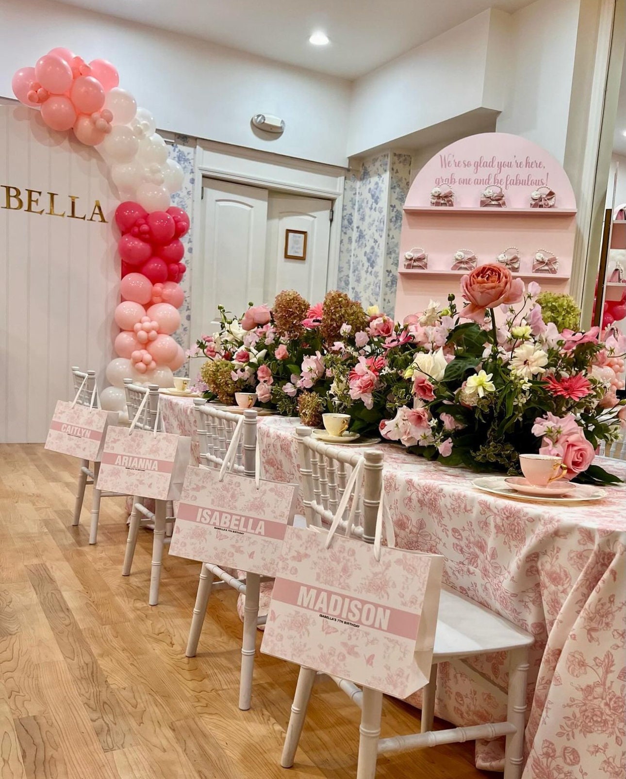 Benutzerdefinierte Toile De Jouy Geschenktüten | Personalisiert | Hochzeit | Brautjungfernantrag | Braut | Babyparty | Geburtstag | Junggesellinnenabschied
