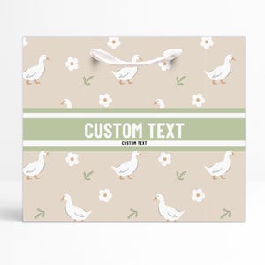 Bolsa de regalo personalizada / Personalizada / Bolsa de regalo / Pato / Ganso / Flor / Lazo / Margarita / Ditsy / Neutro / Cumpleaños / Lindo / Delicado