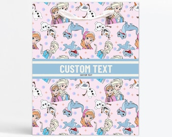 Bolsa de regalo de cumpleaños de Frozen, personalizada, bonita, femenina, pastel, de tela, ideal para fiestas, imprescindible para Elsa, Anna y Olaf.