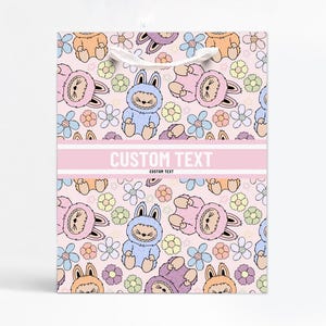 Personalized Gift Bag | Custom | Favor Bag | Labubu | Trending | Doll | Birthday | Collectible Plush Toy | Pop Mart | The Monsters Series