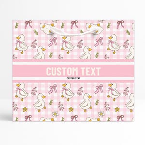 Bolsa de regalo personalizada / Personalizada / Bolsa de regalo / Pato / Ganso / Flor / Lazo / Pastel / Ditsy / Preppy / Cumpleaños / Linda / Delicada / Rosa