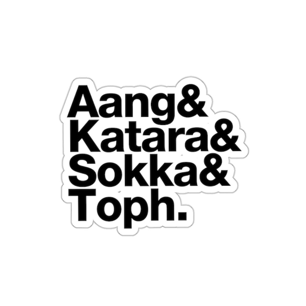 Aang Katara Sokka Toph | Sticker | Avatar The Last Airbender | ATLA | Gift Idea, For Family, Friend | Minimalist
