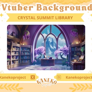 Crystal Summit Library Background Asset, BGM Background, Stream Overlay, Vtuber Background, Vtuber Asset, Background Twitch, Stream Overlay