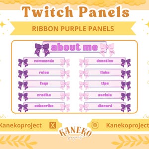 Twitch Panels, Ribbon Purple, Stream Panels, Twitch Stream Panels, Minimal Twitch Panels, Stream Panels,Purple Twitch Panels, Stream Assets