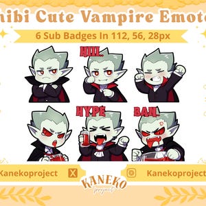 6 Cute Vampire Emote Pack, High-Resolution Twitch Emotes, Discord Emotes, PNG Emotes for Streamers, Unique Emotes for Twitch, Stiker Emotes