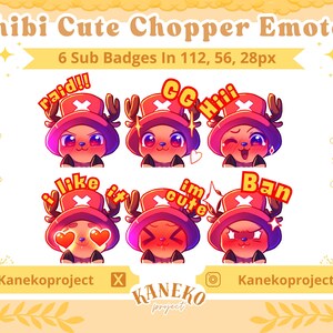 6 Cute Chopper Emote Pack, High-Resolution Twitch Emotes, Discord Emotes, PNG Emotes for Streamers, Unique Emotes for Twitch, Stiker Emotes