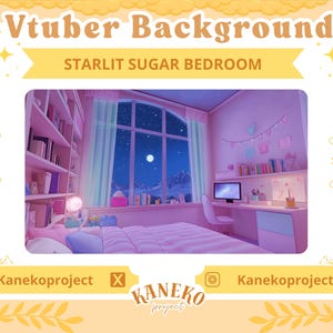 Starlit Sugar Bedroom Background Asset, BGM Background, Stream Overlay, Vtuber Background, Vtuber Asset,Background for Twitch,Stream Overlay