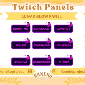 Lunar Glow Twitch Panels | Customizable Twitch Panels | Minimal Aesthetic Twitch Panels | Cherry Blossom Twitch Panel | Twitch Streamer